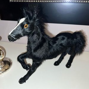 Vintage Horse Figurine Real Animal Hair